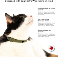 Soft lightweight breakaway cat collar with attachment ring for tag and bell - view 4