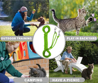 Reflective Cat Leash 50FT Cat Cable Out Escape Proof Walking Leads - 15FT / Green - image 3