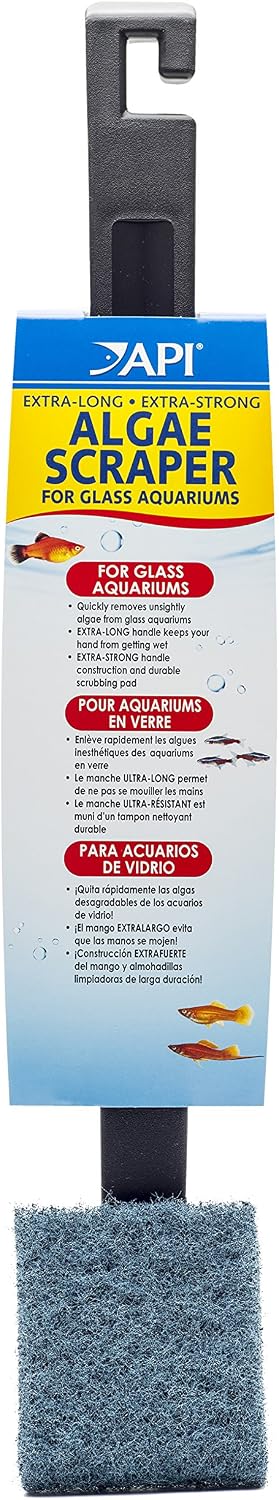 API Algae Scraper for Glass Aquariums 1-Count Container – Essentials for Fish - 1 Count (Pack of 1) / Assorted