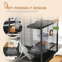 PawHut 32" Large Hamster Cage with Storage Shelf, Rat Cage for Syrian Hamster, Gerbils, with Tubes, Running Wheel, Food Dish, Water Bottle