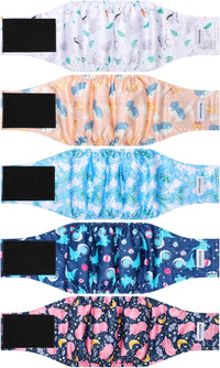 5 Pack Dog Diapers Male, High Absorbing Dog Wraps - X-Large / Animal