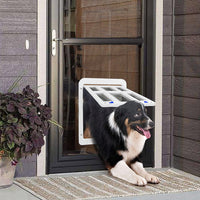 Dog Door for Screen Door, Cat Door Screen Small Dog Door Insert for Sliding Door Easy Install - 11.2" x 14.4" White Large - image 2