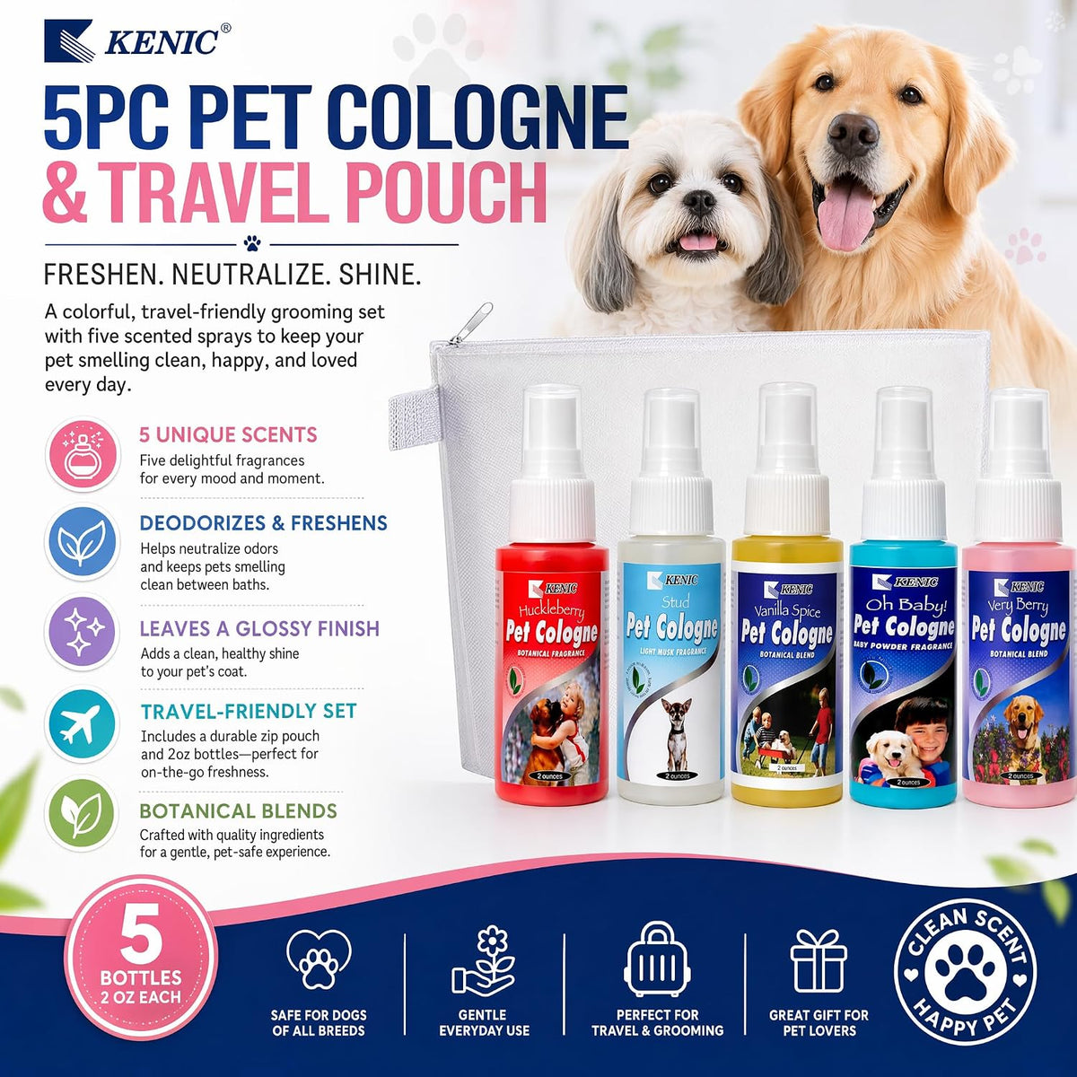 Pet Cologne, Long Lasting Scented Dog & Cat Deodorizing Spray - Variety Pack - image 2