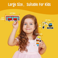 40 PCS Vehicle Magnets, Vehicles and Professions Fridge Magnets for Kids-Common Vehicles, Airplane - image 2