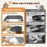 AIPERRO Stainless Steel Litter Box with Lid - Dark Grey / X-Large - image 3