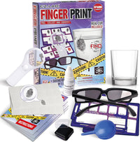 FunKidz detective fingerprint kit for kids with dusting powder, bellows, magnifier and spy glasses