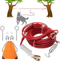 PAWNISAW Dog Runner Cable for Yard - Red / 100 FT