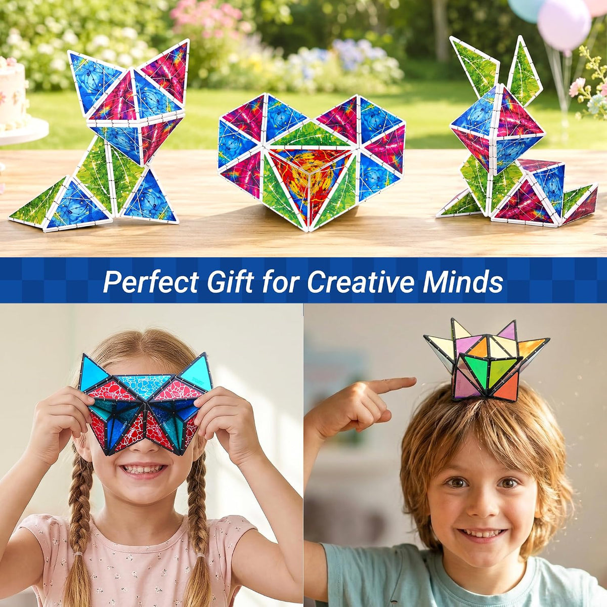 TOSY Magnet Pyramid Glow - 1 Cube Transforms into 1 Billion Shapes, 12 Pieces, 243 Magnets - Glow (Set of 2) - image 4