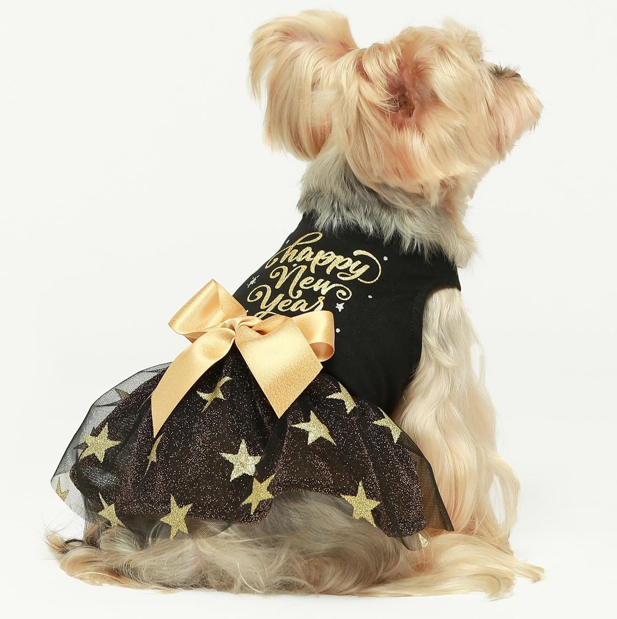 Fitwarm Birthday Girl Dog Tulle Dress - Large / Happy New Year - image 3