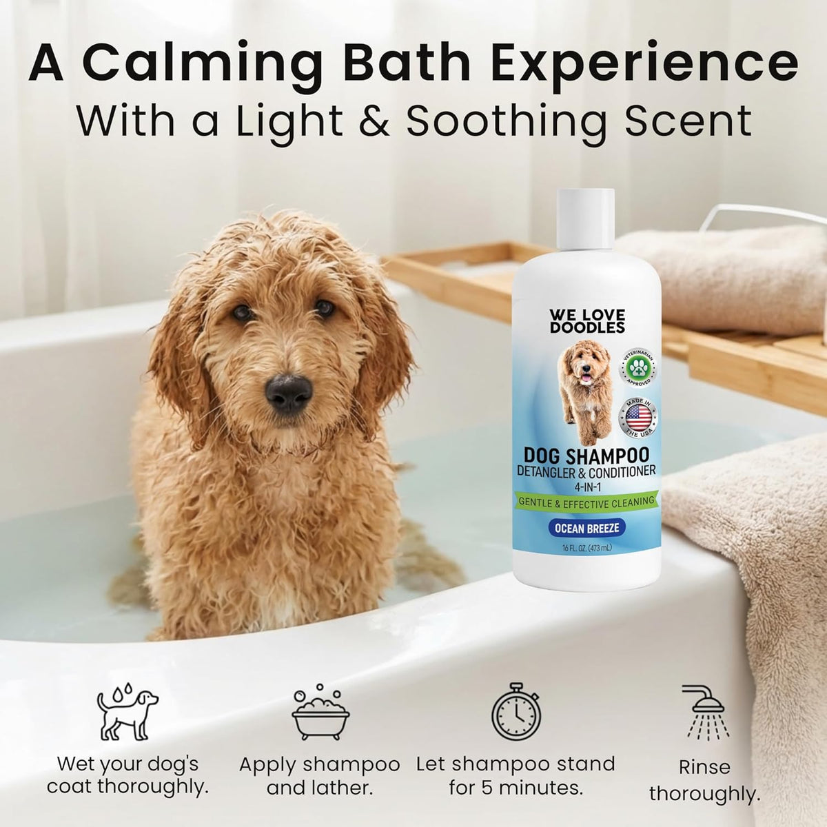 Puppy Shampoo and Conditioner, Tearless Puppy Wash - Dog Shampoo - Ocean Breeze - image 3