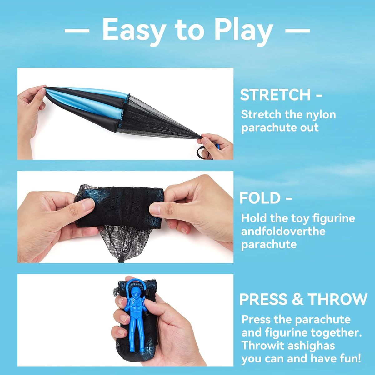 Yeeeasy Tangle-Free Parachute Toys for Kids Outdoor Flying Game - Standard 8Pcs - image 4