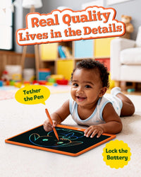 10 Inch LCD Writing Tablet for 3-8 Year Olds - Orange / 16 inch - image 3