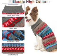 Dog Sweater - Winter Coat Apparel Clothes with Colorful Stripes for Cold Weather – Essentials for Dogs - Medium/Large / Grey - image 3