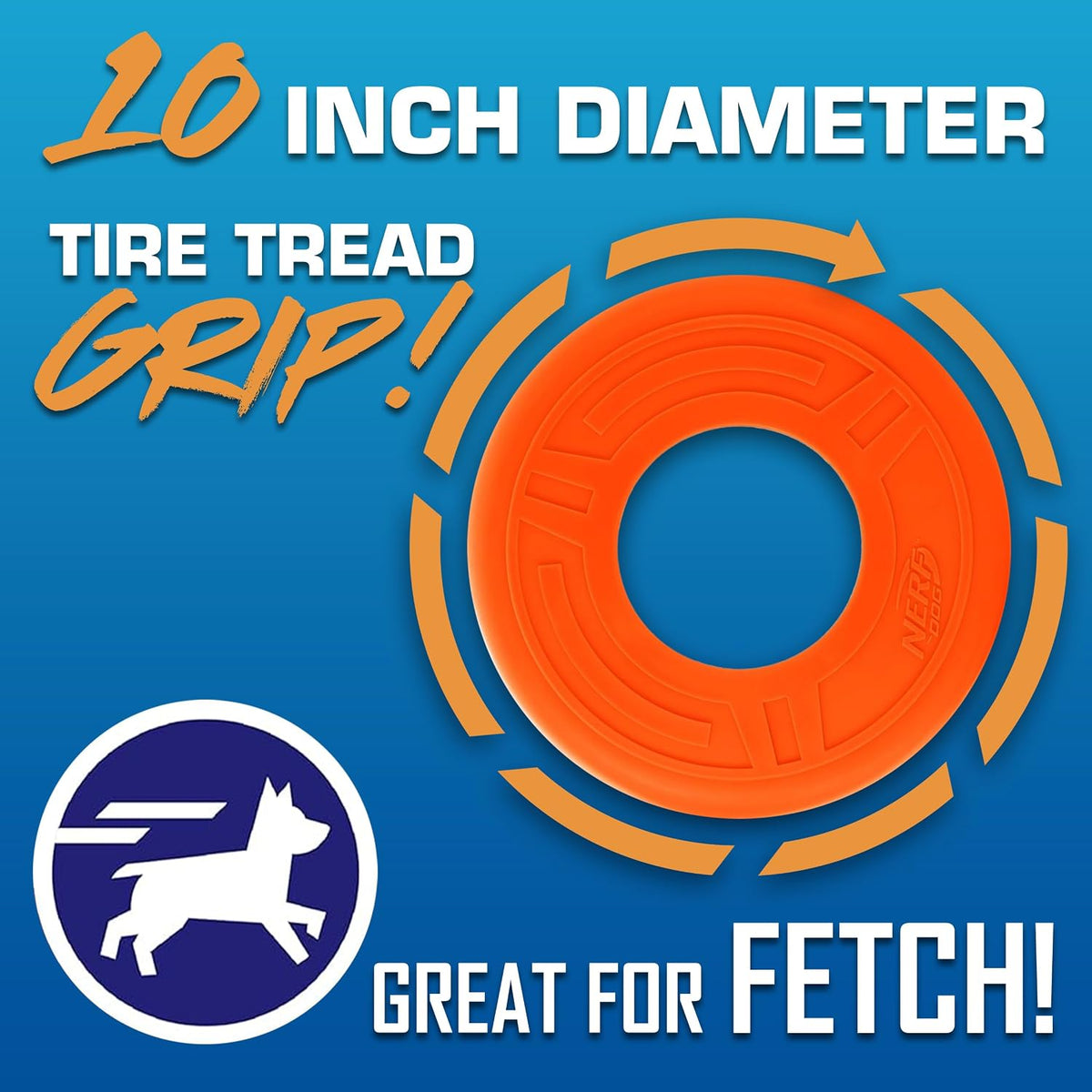 Nerf Dog Tire Flyer Dog Toy Gift Set - Orange / 10 Inch - image 2