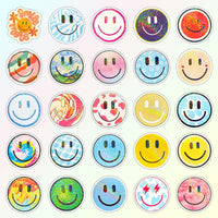 50PCS Smile Face Stickers Cute Water Bottle Stickers for Kids – Fun for Kids & Family - 50pcs Glitter Stickers - image 3