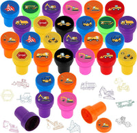 Hxezoc dog paw print stamps, 24 mini self-inking stampers in 8 bright colors - view 8