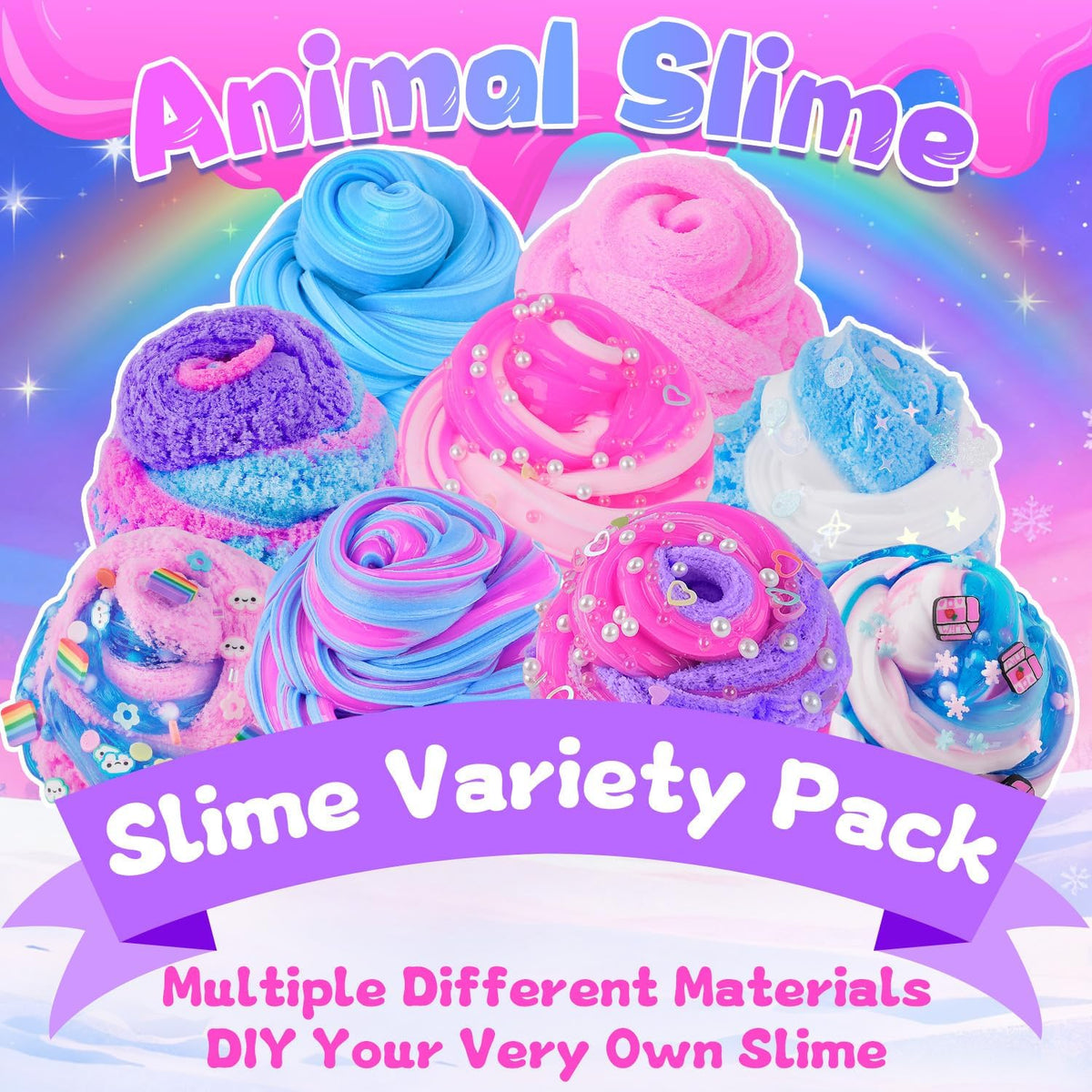 6-Pack Pink Slime Kit for Girls - Animal - image 3