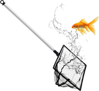 Fish Net for Fish Tank, Fine Mesh Aquarium Net with 9-24 Inch Stainless Steel Long Handle - 6 inch