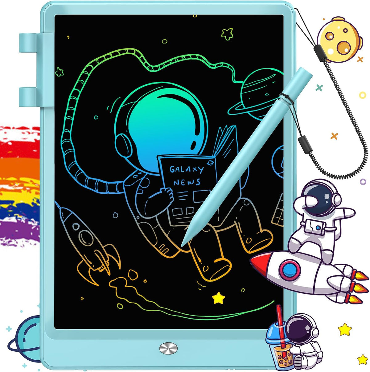 FLUESTON LCD Writing Tablet for Kids - 11"W x 7.5"H / Delightful Dolphin Blue