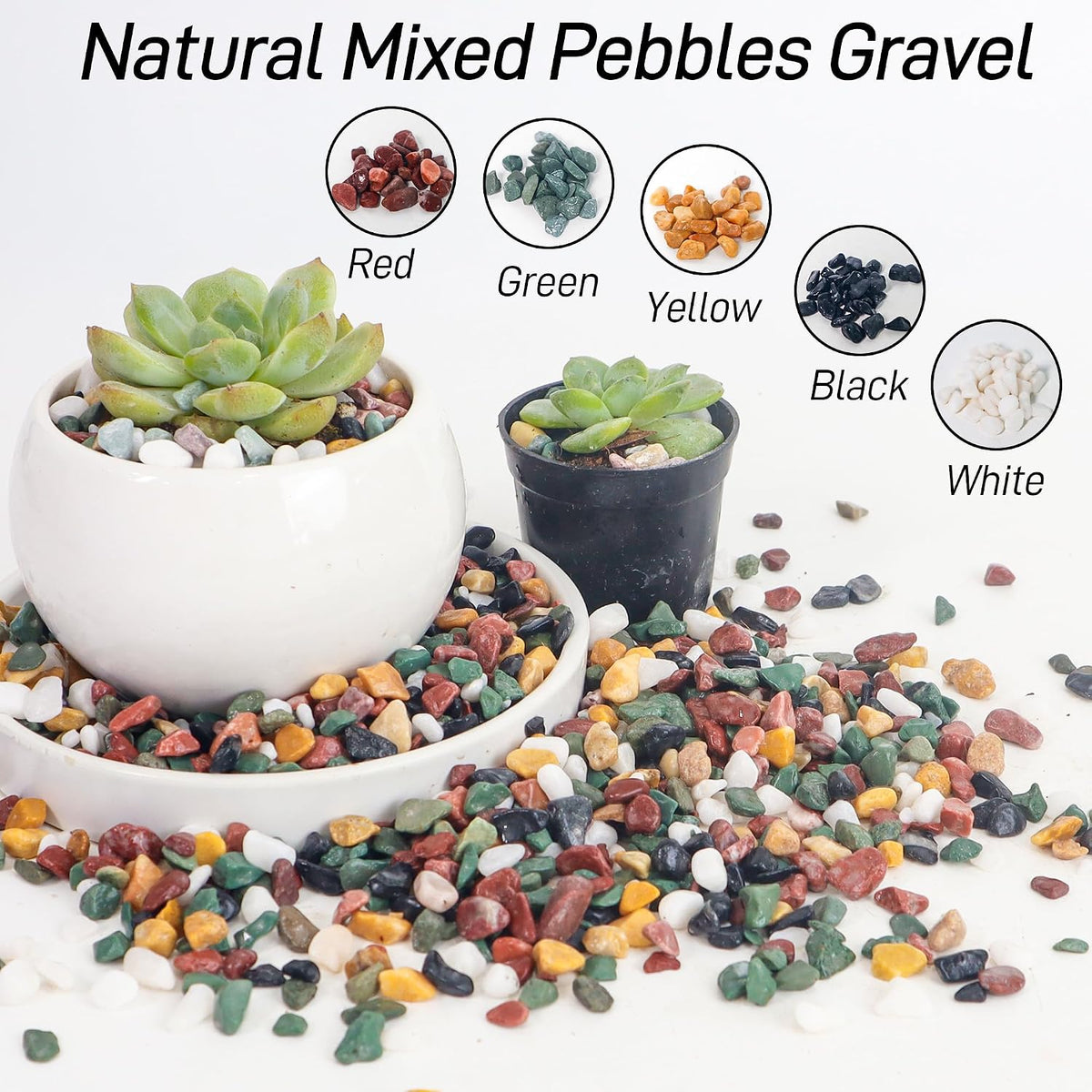 CJGQ 2.4lb Aquarium Gravel for Plants - Mixed Pebble / 7 lb (1/4 in) - image 3