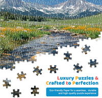 EIYRURU 300 piece jigsaw puzzle of a cottage garden with swans and bridge - view 17
