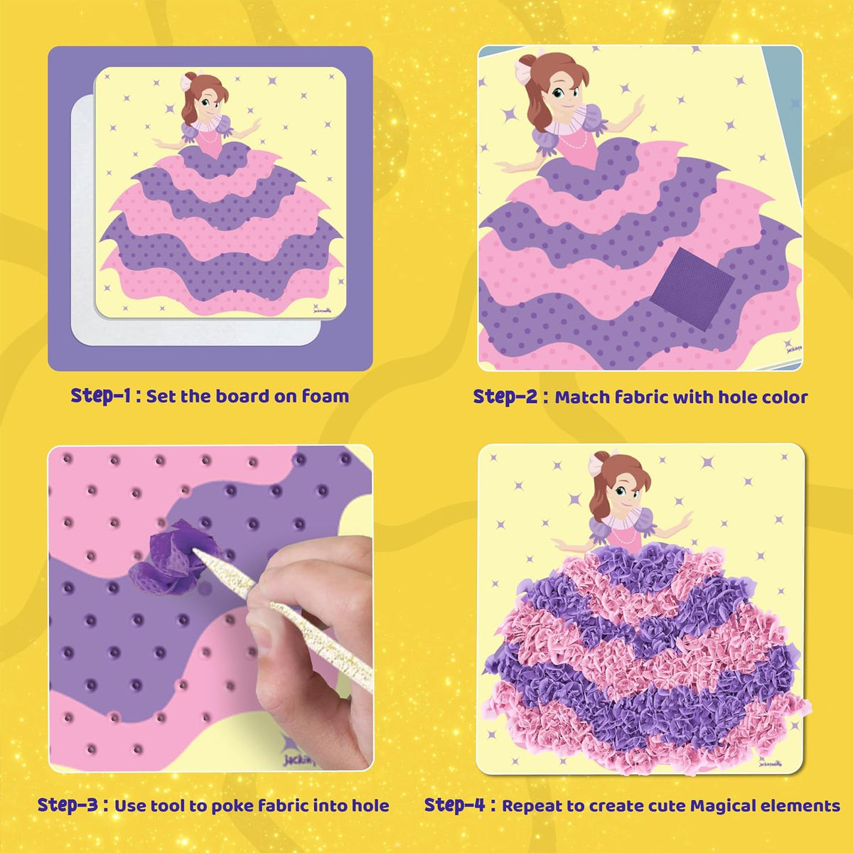Jackinthebox Poke Art Magical Flower Pressing Craft Kit for Girls - Magical - image 4