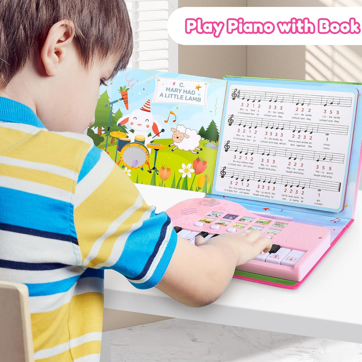 Quimsity piano book for toddlers with 18 keys and illustrated song book - view 3