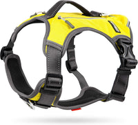 Fida Dog Harness, No-Pull Pet Vest with Saddle Bags Backpack - Small (Neck:14"-18";Chest:20"-22.5") / Yellow
