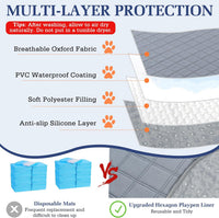 Pawaboo Small Animal Playpen, Waterproof Portable Pet Cage Tent - U-Gray+Gray / 1 - image 2