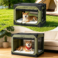 Collapsible Dog Crate for Large Dogs 36 Inch - Green / 36.0"L x 25.0"W x 25.0"H - image 4