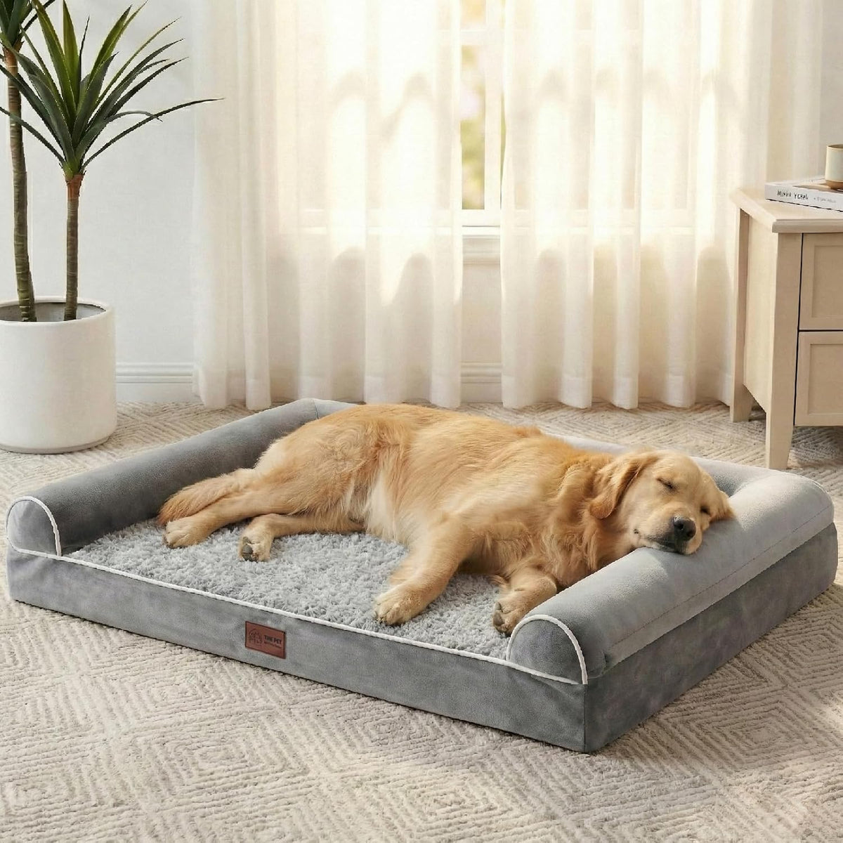 WESTERN HOME Orthopedic Dog Bed Washable Couch for Large Senior Dog - Grey / 36" x 27" x 6.5" - image 2