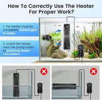 hygger Aquarium Heater 300W/500W/800W/1000W - Black-1200W for 160-280 Gallon - image 2
