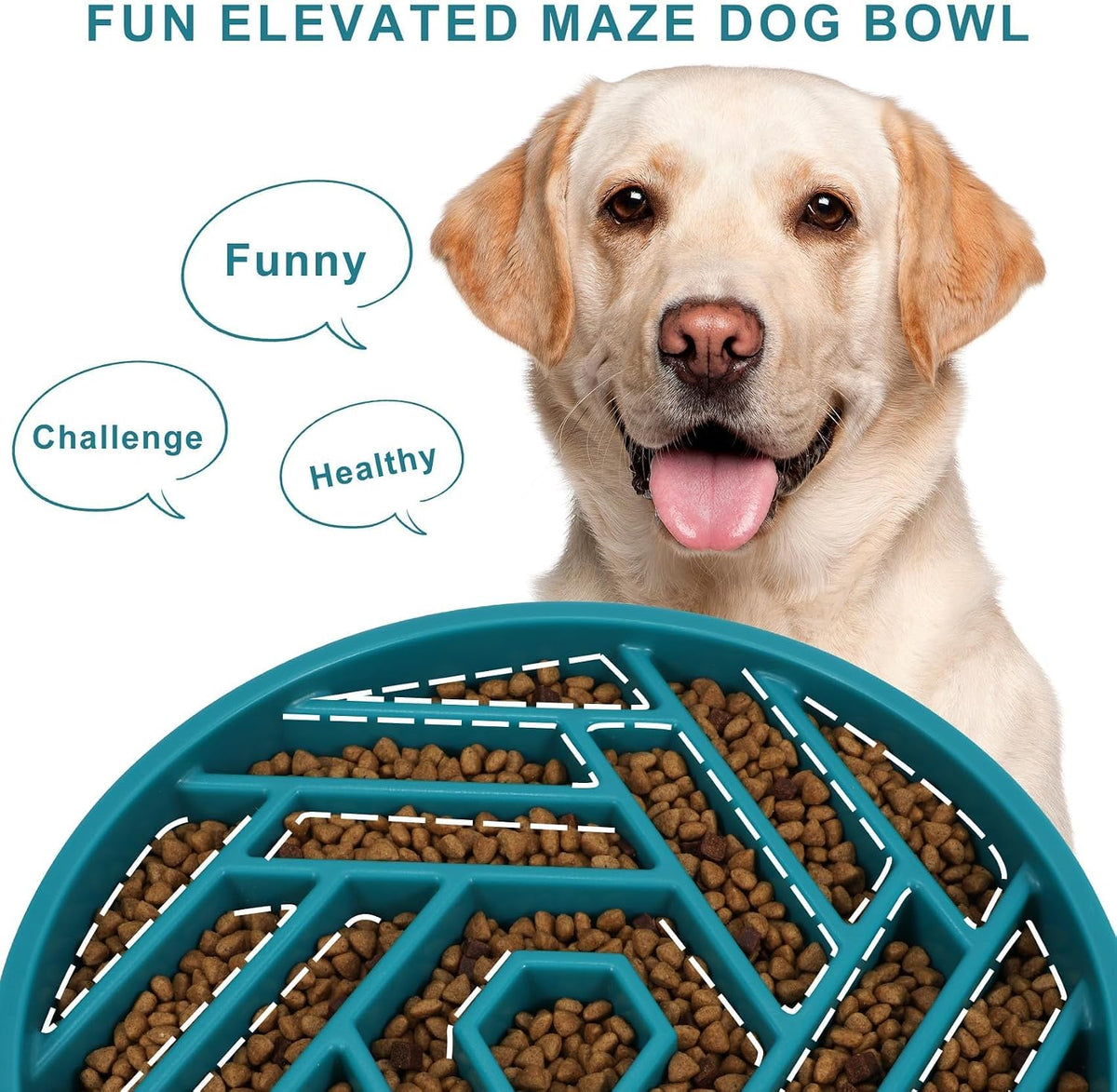 TOBYTO Slow Feeder Dog Bowls Large Medium Breed - Dark Green - image 3