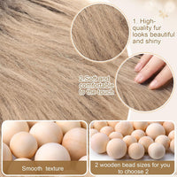 Tudomro 45 Pcs Halloween Gnome Beards for Crafting DIY Gnome Beard - Gray, Camel, White / 90 - image 3