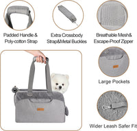 Dog Purse Carrier for Small Dogs Cats Rabbits Up to 12lbs - Grey-Furry - image 3