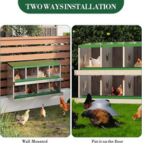 8 Hole Chicken Nesting Box with Roll Out Egg Tray, Rustproof & Ventilated Chicken Laying Boxes for Hens, Chickens, Ducks | Easy-Clean Poultry Coop Accessories