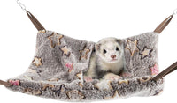 Niteangel Hanging Hammock Nap Sack Swing Bag Pet Sleeper for Ferret - Cream / Stars