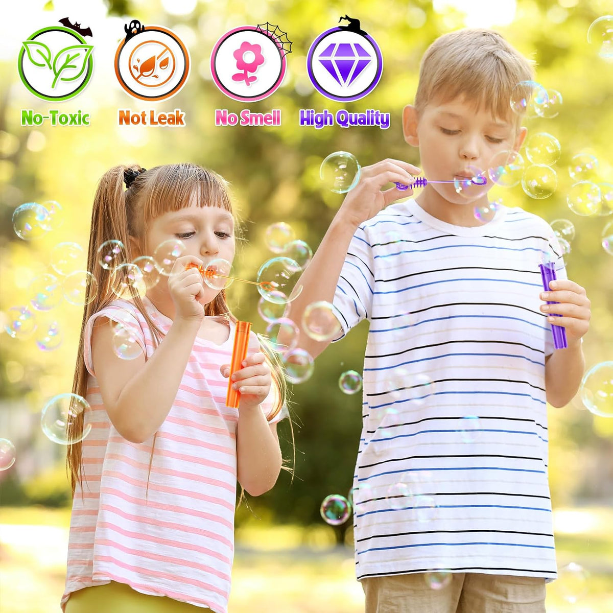 SpringFlower 36-pack of mini Halloween bubble wands in 4 colors - view 10