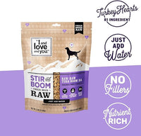 I AND LOVE AND YOU Stir and Boom Dehydrated Freeze Dried Raw Dog Food - Turkey - Grain Free, Real Meat, No Fillers, 3lb Bag