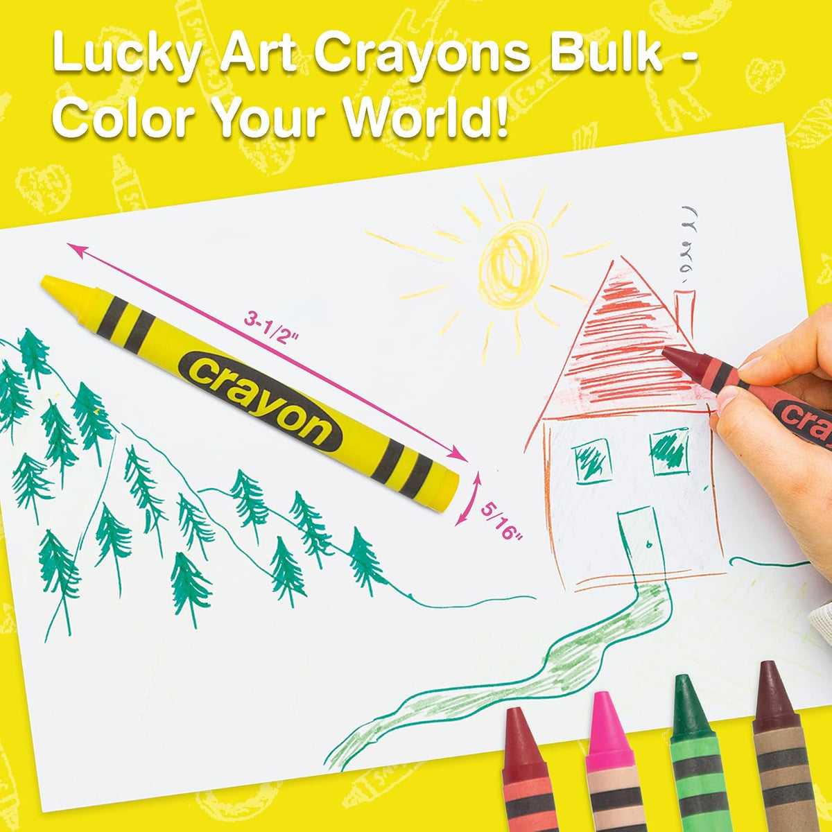 Lucky Art white crayons bulk refill pack, 80 regular size wrapped crayons - view 20