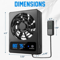 Reptile Ventilation Fan with Humidity Sensor and High-Temp Alarm - 2PCS-Black - image 2