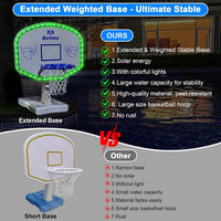 Pool Basketball Hoop, 34"x34"x42.2" Oversized Pool Toys with 2 Balls/Nets/Pump for Poolside Water - Snow-white - image 4
