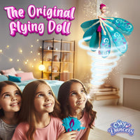 Sky Dancers Flying Doll, Pull-String Toy, No Batteries - Turquoise - image 3