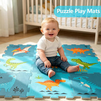Baby Play Mat, Foam Playmat for Babies, Kids Play Mat - 9 Pieces-dinosaur Puzzle Mat-edge Tooth B - image 3