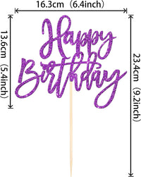 ZHUOWEISM 1 PCS Gold Happy Birthday & Anniversary Cake Topper – Fun for Kids & Family - Purple - image 2
