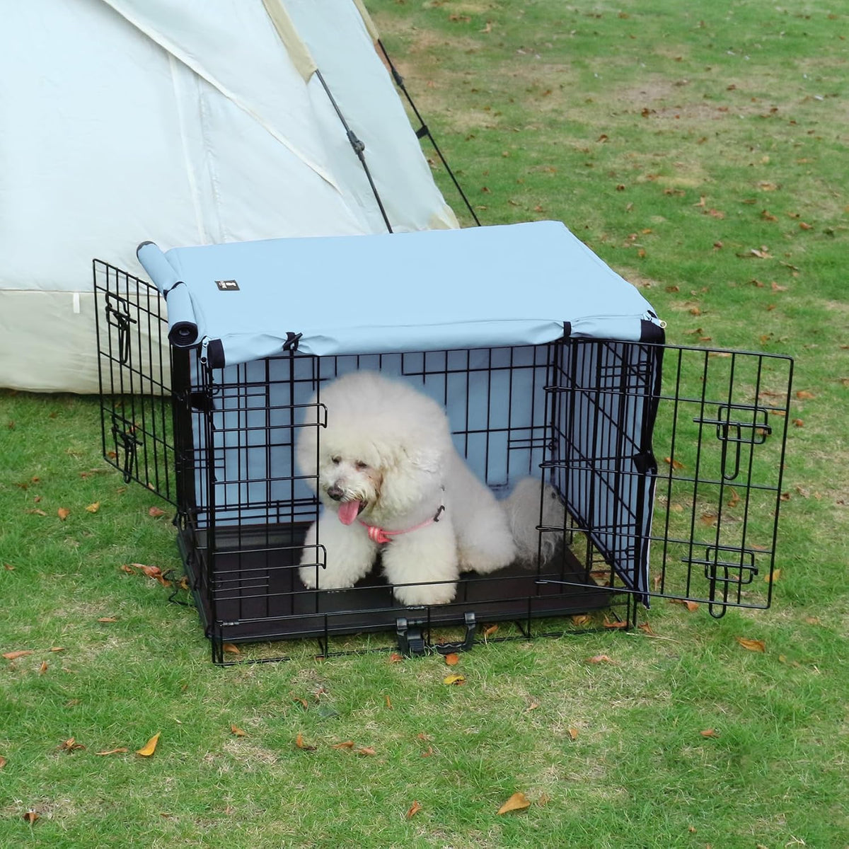 X-ZONE PET Dog Crate Cover Waterproof Kennel Cover - 48.4"L x 30.3"W x 32.3"H / Blue - image 4