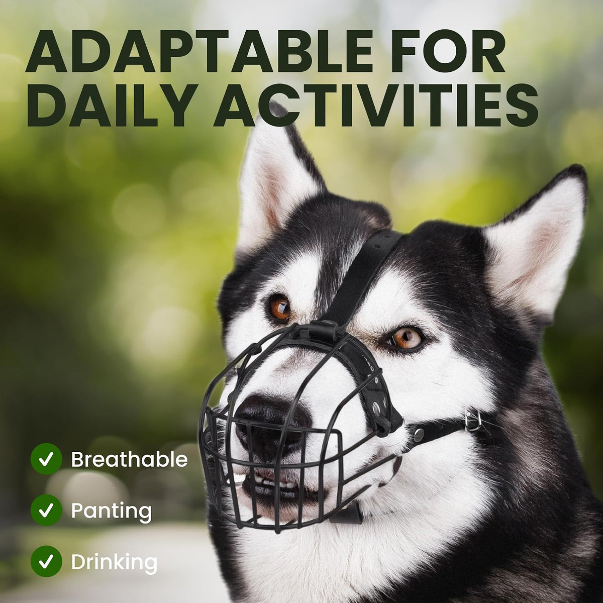 Stainless Steel Wire Basket Dog Muzzle for Husky – Essentials for Dogs - Polyvinyl Chloride (PVC) / Husky - image 4