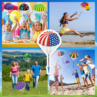 Utosday 10 pack parachute toys for kids with colorful canopies and paratrooper figures - view 6
