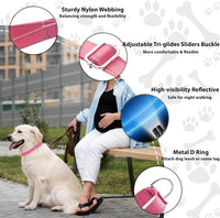 Martingale Dog Collar, Adjustable No Buckle Slip Collar, XS - A1-Pink / X-Small(Length:9-12'', Width:5/8'') - image 2