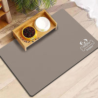 18"×30" Dog Food Mat-Absorbent Dog Mat for Food and Water - Brown-GT / 12"L x 20"W